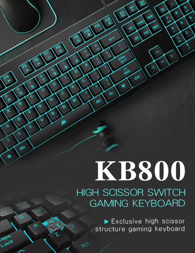 KB800 Light Up Quiet Gaming Keyboard