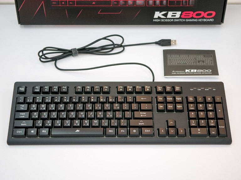 KB800幻彩靜音遊戲鍵盤 內容物